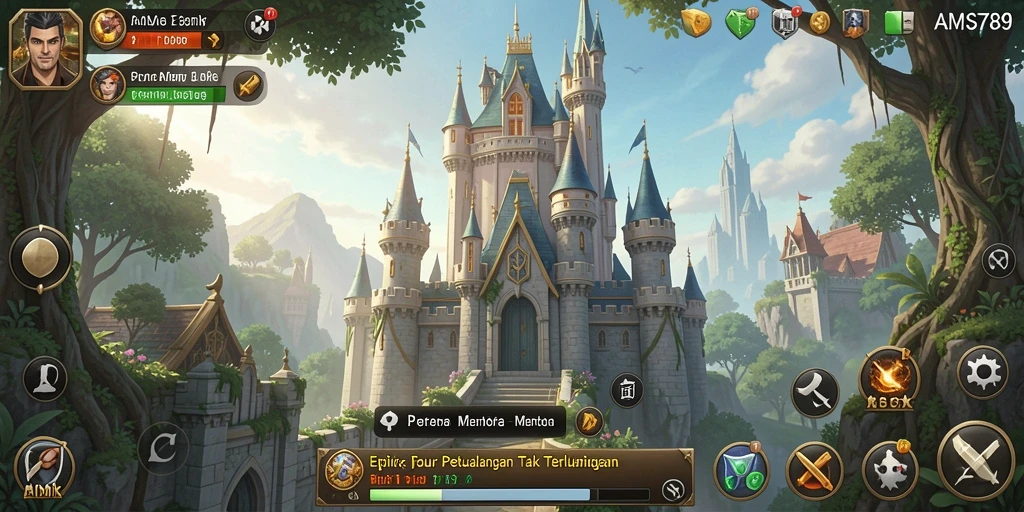 Tampilan gameplay <strong>AMS789</strong> dalam pertempuran Tower Defense yang mendebarkan.
