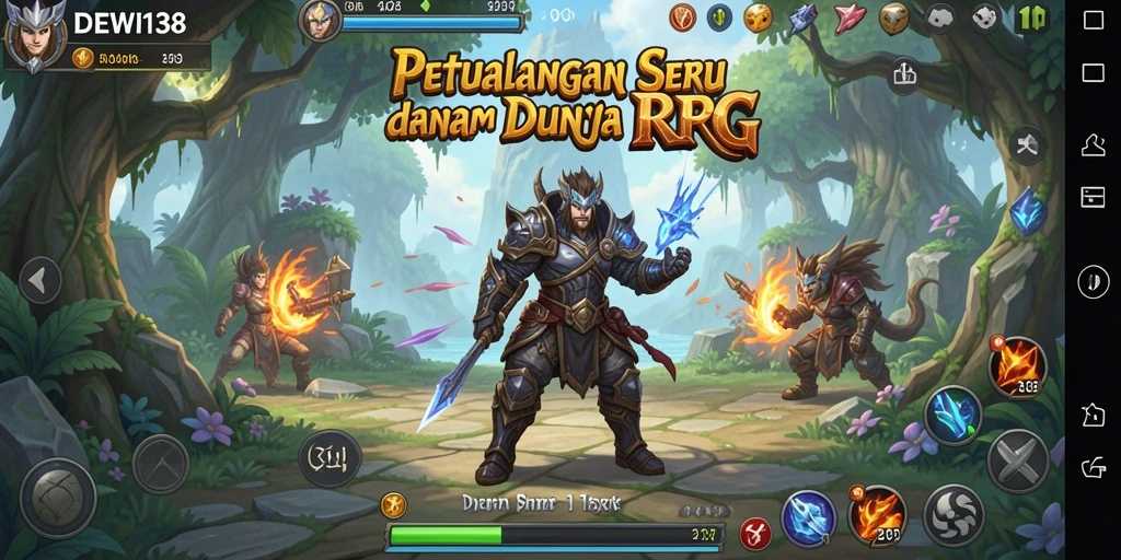 Tampilan gameplay yang menampilkan pertempuran seru dan eksplorasi dunia RPG.