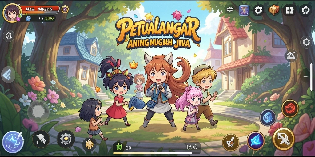 Tampilan gameplay ME355 yang penuh aksi dan warna.