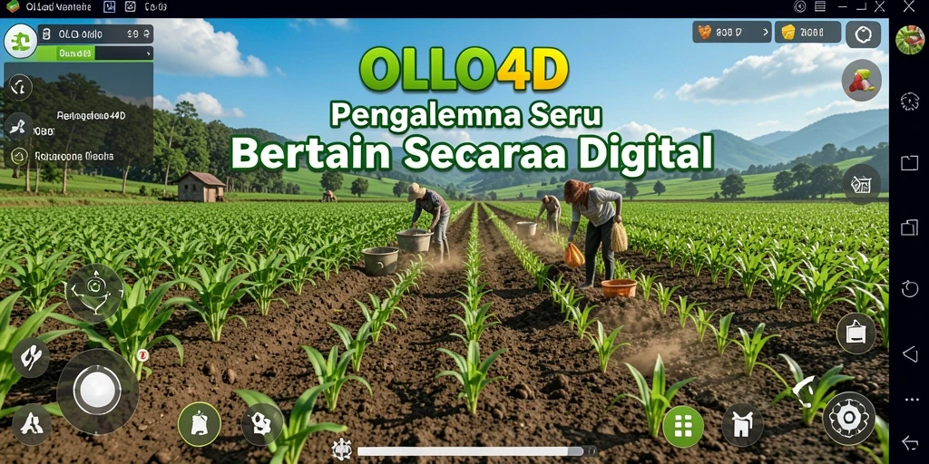 Screenshot utama OLLO4D memperlihatkan gameplay bertani yang asyik dan menarik.