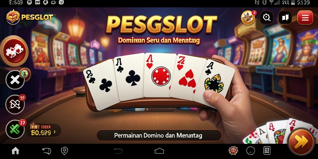 Screenshot gameplay PESGSLOT yang menunjukkan serunya permainan Domino.